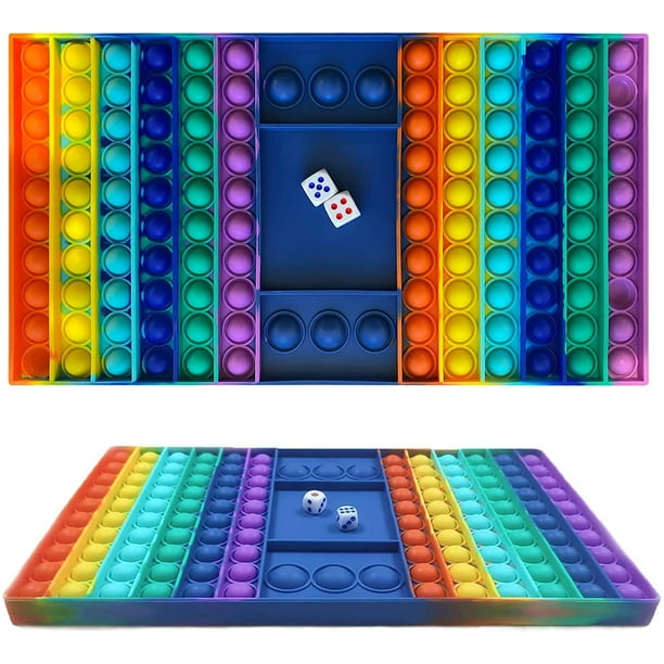 Pop Fidget Toys Pop It Games Rainbow Squishy Bubble Jeu d'échecs