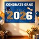 thumbnail image 3 of Class Of 2026 Graduation Congrats Grad Blue Gold For Party Decorations, 3 of 6