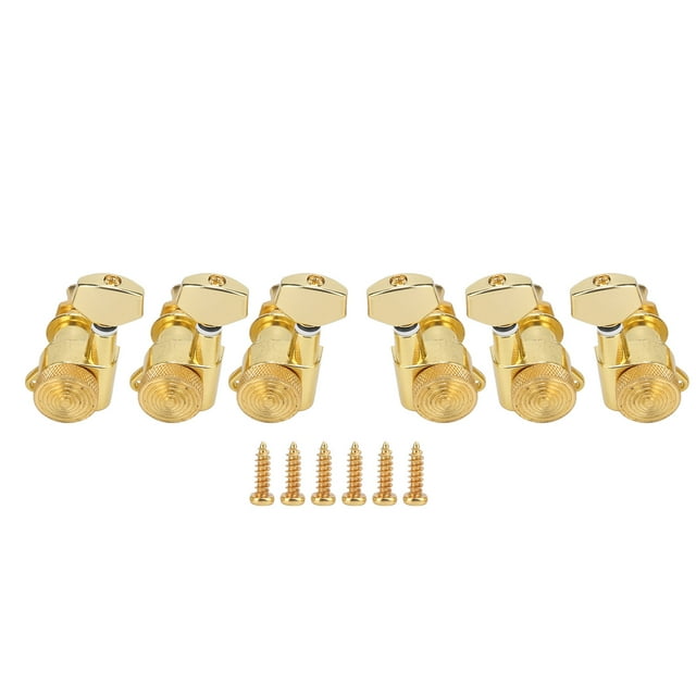 Guitar Tuner Machine Head, Guitar String Tuning Pegs Practical Gold For Most Acoustic Guitars And Electric Guitars For Guitar Parts Replacement 3 Left And 3 Right Peg Set,6 Right