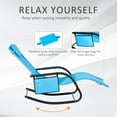 thumbnail image 5 of Outsunny Outdoor Rocking Chair with Pocket and Pillow, Blue, 5 of 9