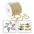 thumbnail image 4 of of 3mm Rhinestone Cup Chains Clear Crystal ming Claw Chain Sewing Craft - about 10Yards/Roll , Golden, 4 of 8