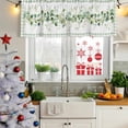 thumbnail image 5 of Eucalyptus Leaves Curtain Valances for Windows, Kitchen Valance Window Treatments Panel 2 Pack, Sage Green Plaid Watercolor Rod Pocket Short Curtains for Bathroom Bedroom 42 x 12 Inch, 5 of 8
