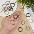 thumbnail image 3 of 18Pcs 9 Styles D Ring Spring Key Hooks Clip Semicircle Metal Spring Key Ring for Belts Backpacks Handbags and Other 3 Color, 3 of 5