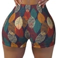 thumbnail image 2 of Lsque Autumn Leaves Pattern High Waisted Biker Shorts for Women-Tummy Control Fitness Athletic Workout Running Yoga Gym Shorts,Moisture-Wicking-X-Large, 2 of 9