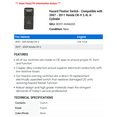 thumbnail image 2 of Hazard Flasher Switch - Compatible with 2007 - 2011 Honda CR-V 2.4L 4-Cylinder 2008 2009 2010, 2 of 2