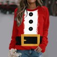 thumbnail image 2 of Camisas navideñas para mujer, sudadera ligera con cuello redondo de manga larga estampada, camisetas cómodas gráficas Pompotops gfhjh14584, 2 of 6