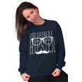 thumbnail image 3 of Original Hipster Mustache Blerd Men's Crewneck Sweatshirt Brisco Brands M, 3 of 4