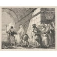 thumbnail image 2 of Giovanni Domenico Tiepolo 24x20 Gold Ornate Framed and Double Matted Museum Art Print Titled - The Holy Family Passes Under a City Arch (1750-1753), 2 of 4