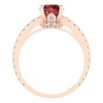 thumbnail image 4 of 1.465 ctw Solitaire with Zirconia Diamond Accents Anniversary Ring for Women | Round Cut Natural Garnet | Hyperallergenic Solid 18K Rose Gold, 4 of 5