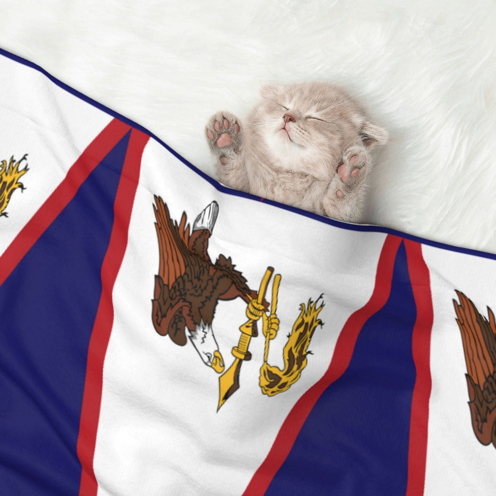 Flannel Throw Dog Blanket America Samoa Flag Soft Warm Print Pet Blankets for Small Dog Cat Puppy
