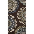thumbnail image 3 of SAFAVIEH Veranda Axum Geometric Indoor/Outdoor Area Rug, Chocolate/Blue, 6'7" x 6'7" Round, 3 of 9