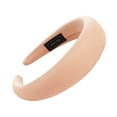 thumbnail image 2 of Siminsem Women Velvet Sponge Padded Headband Non Slip Elastic Hair Hoop for Washing Face – Soft Wide Solid Black Hairbands for Women Cute Daily Hair Accessories, Pink, One Size, 2 of 2
