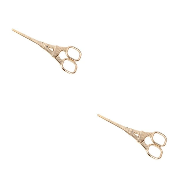 Riwesomey Tijeras de costura de moda y duraderas para bordado y costura, tijeras fáciles de bordar, torres, tijera dorada Torres sissor oro 2Conjunto