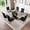 1 Glass Table Black Base,6 Gold-Black Chairs, variant on 5-Piece 70" Glass Dining Table Set, Tempered Glass Top with OC Shape Frame & Stainless Steel Base, 4 Velvet Chairs with Stainless Steel Legs
