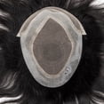thumbnail image 5 of Toupee for Men Fine French Lace with PU Around Mens Breathable Male Hair Prosthesis 120% Density Real Human Hair Replacement System( #1B), 5 of 6