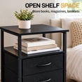 thumbnail image 4 of Ktaxon Nightstand with 3 Drawers End Table Bedside Table Furniture for Bedroom, Living Room, Black, 4 of 10