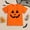 X-159Orange, variant on Big Girls Boys Halloween T Shirt Short Sleeve Round Neck Pumpkin Face Print Comfortable Breathable Top For Party And Daily Wear Orange 5-6 Years