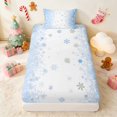 thumbnail image 4 of Manfei Snowman Twin Sheets Christmas Bedding 3-Piece (1 Flat Sheet, 1 Fitted Sheet and 1 Pillowcase), 4 of 6