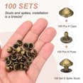 thumbnail image 4 of Uxcell Rivets à Pointes 9mm, 100 Ensembles de Rivets Carrés Rapides Décoration en Cuir pour Clous Rock Ceintures Sacs Chaussures, Ton Bronze, 4 of 6