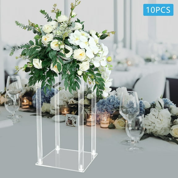 Acrylic Flower Stand for Wedding Centerpieces, Wedding Flower Vases Clear Flower Stand, 9.84*9.84*23.62inch