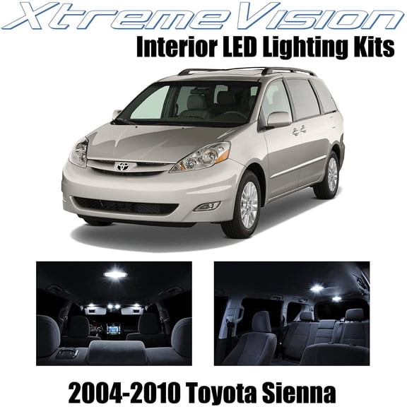 XtremeVision Interior LED for Toyota Sienna 2004-2010 14 pcs Pure White Interior LED Kit   Installation Tool