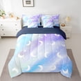 thumbnail image 2 of jejeloiu Tie Dye Galaxy 7pcs Bedding Comforter Set,Multicolor Stars Glitter Print Queen Bedding Sets For Teens Reversible, 2 of 8