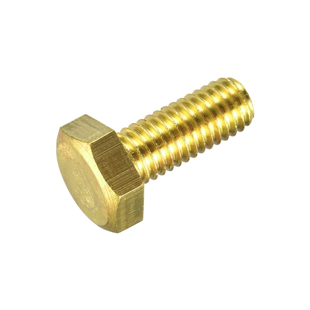 Unique Bargains Brass Hex Bolts, M8x20mm 1 Pack Fully Thread Grade 4.8 Machine Screws
