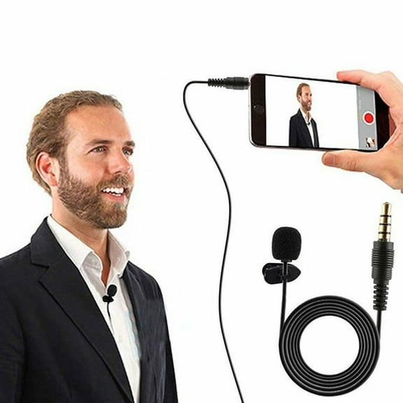 QHUDLV 3.5mm Clip On Lapel Mini Microphone Hands Free Wired Mic Lavalier * γξ
