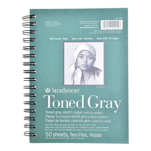 Cuaderno De Dibujo Strathmore Toned Gray 14x21,6cm 50h 118g Strathmore Cuaderno De Dibujo Strathmore Toned Gray 14x21,6cm 50h 118g