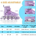 thumbnail image 2 of LPAMEOIU Kids Inline Skates with Light-Up-Wheel,4-Size Adjustable Roller Skates for Girls Boys(Purple,M), 2 of 10
