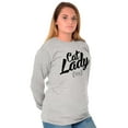 thumbnail image 3 of Cat Lady Officially Certified Funny Women Plus Size Long Sleeve Graphic Tee Brisco Brands 3X, 3 of 5