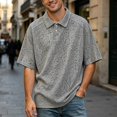 thumbnail image 2 of IWRICH Men's Knit Oversize Polo Shirts Short Sleeve Plus Size Henley Collared Shirt Summer Baggy Streetwear White XL, 2 of 6