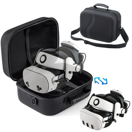 STARTRC GAMES Large Carrying Case for Meta Quest 3/Quest 3S, Hard Travel Case for BOBOVR S3 Pro/Kiwi Design Battery Head Strap and Other Accessories, Storage Case and Soft Lining for Quest 3S