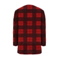 thumbnail image 5 of Ltctricy Women's Fluffy Oversized Sweatshirts Fuzzy Fleece Long Sleeve Crewneck Plaid Pullover Sweater Tops Plush Tunic Sweatshirts(Red,X-Large), 5 of 5