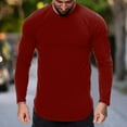 thumbnail image 2 of Men Blouses Plain Shirts Men Pack Long Sleeve Thermal Undershirts Long Sleeve Lady Tunic Top Turtle Neck Dressy Fitted Tops Fall Trendy Tops Workout T Shirts Bulk Plain Wine 3XL, 2 of 5