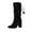 Black, variant on Womens Knee High Boots Chunky Mid Heel Pointy Toe Booties Women Trendy Casual Outdoor Dressy Winter Velvet Comfortable Warm Shoes Black 7