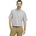 thumbnail image 3 of ARROW USA 1851 Men's Hamilton Poplins Short Sleeve Button Down Plaid Shirt, Riviera, Medium, 3 of 4