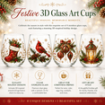thumbnail image 6 of 3D Christmas Stemless Wine Glass, Holiday Drinking Cup with Santa, Snowman, Reindeer or Tree Design for Cocktails, Whiskey, Soda and Parties, 6 of 6