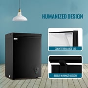 3.5 Cubic Chest Freezer, Compact Deep Freezer with Top Open Door and Removable Storage Basket, 7 Gears Temperature Control, Energy Saving, for Office Dorm or Apartment