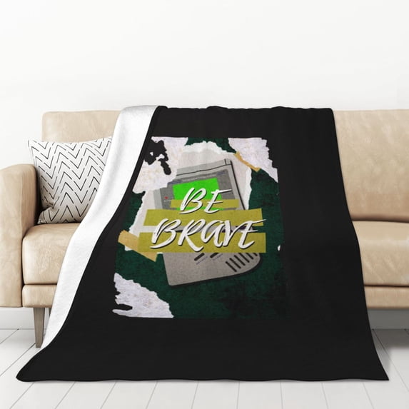 XMXT Throw Blankets, Brave Games Slogan Design Print Bed Blanket for Bedroom Sofa, 50 x 70 inches Multicolor