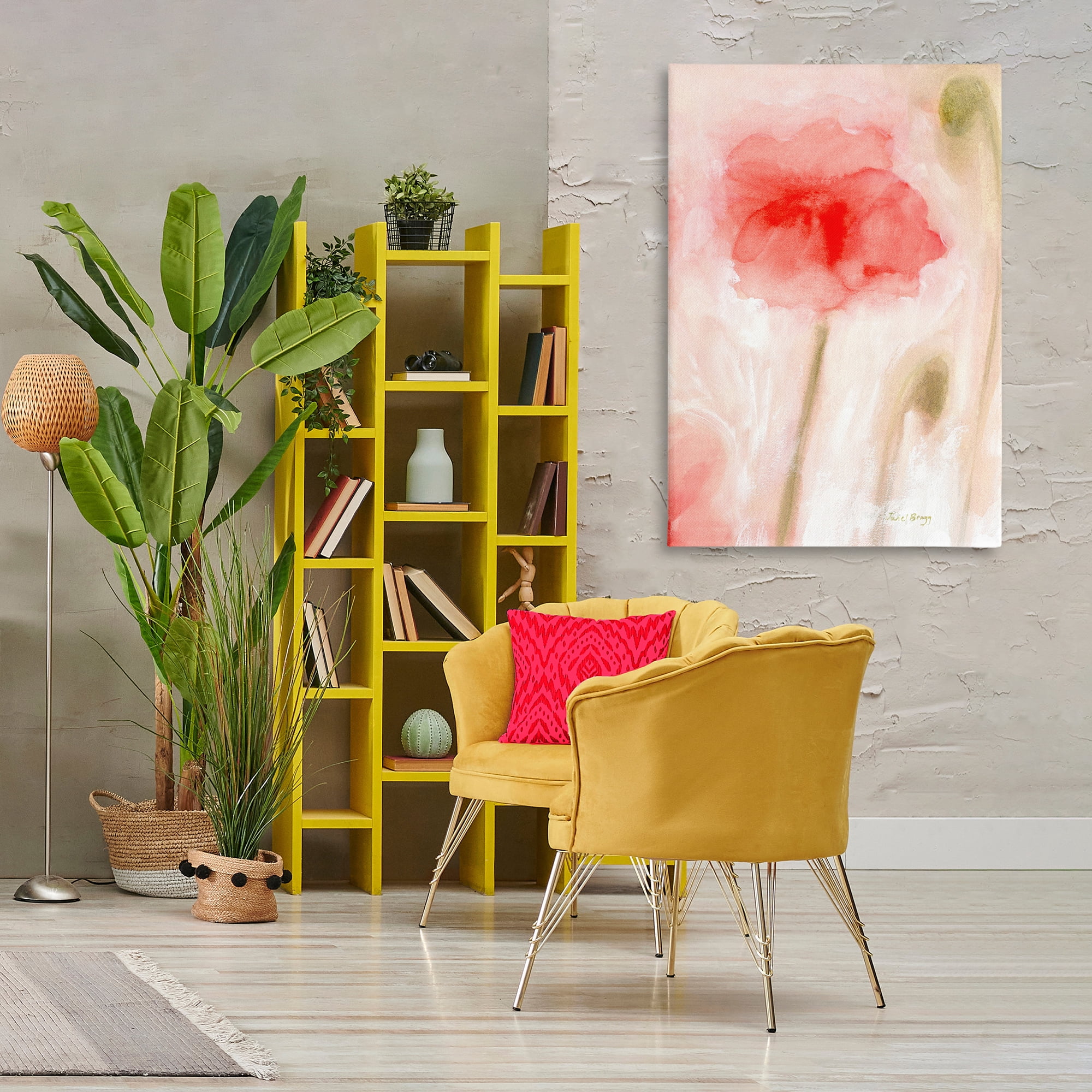 Stupell Industries Abstract Budding Flower Botanical & Floral Painting Gallery Wrapped Canvas Art Print Wall Art, 30 x 45