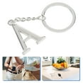 thumbnail image 2 of Simple Stylish Letter A Key Chain Metal Key Ring Alphabet Keychain Bag Pendant Charm Birthday Gift (Silver), 2 of 4
