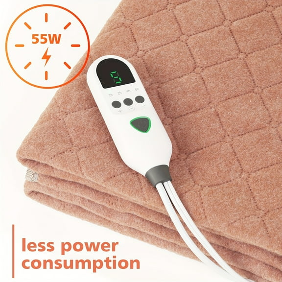 63"x31.5" Extra Long Electric Blanket - Soft Fabric, 9 Heat Settings & 4 Timer Modes, Overheat Protection, Machine Washable Bed Warmer for Home/Office/Bed/Couch