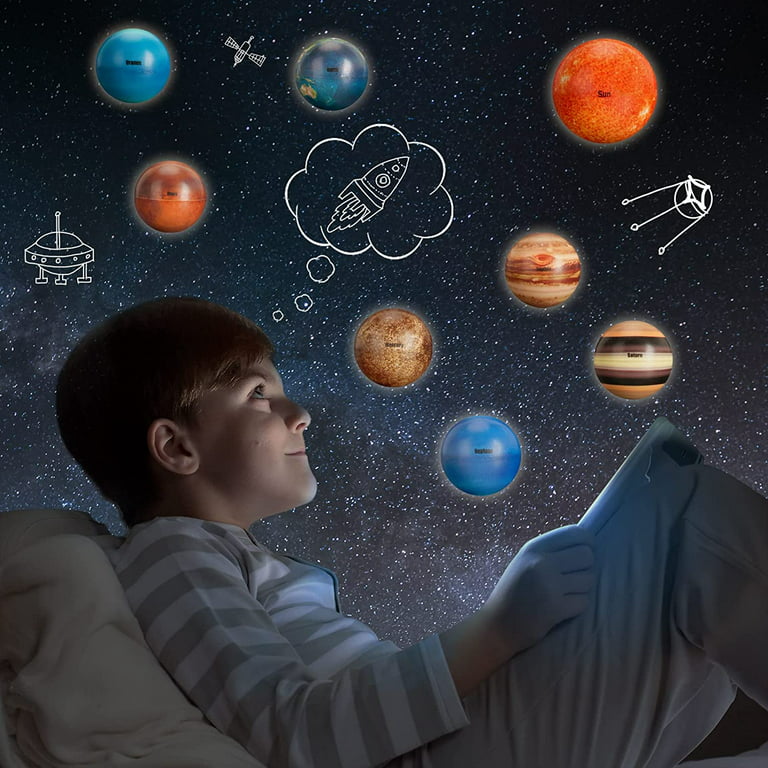 Solar System Planet Balls for Kids Set of 10, Planet Bouncy Balls