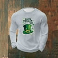 thumbnail image 5 of VBTAPA Mens St. Patricks Day T Shirts Shamrock Print Tshirt Clover Graphic Tee Long Sleeve St Patty's Day Waffle Tshirts Gray M, 5 of 6