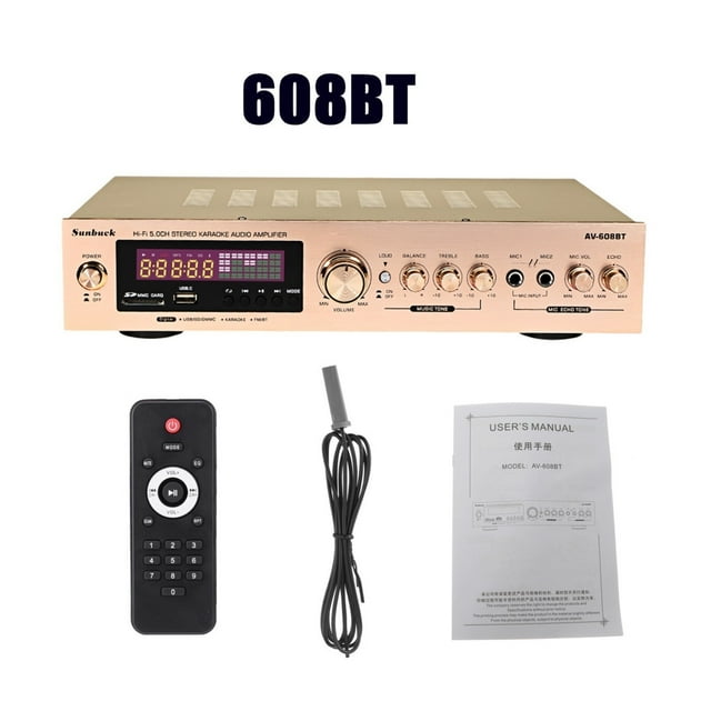 1200W Bluetooth Amplifier 2CH HIFI Stereo Power AMP USB FM Radio Car Home Theater With Remote Control ,Efficient Heatsink