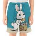 thumbnail image 2 of BZSMCE Adjustable Drawstring Casual Shorts With Rabbit Pattern, 2 of 9