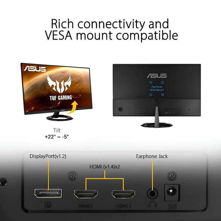 ASUS TUF 27” Gaming Monitor, Full HD, IPS, 144Hz, 1ms ASUS TUF 27” Gaming Monitor, Full HD, IPS, 144Hz, 1ms