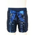 thumbnail image 5 of iiniim Girls Boys Sequins Dance Shorts with Bowknot Training Gymnastics Hip Hop Rave Navy Blue 1-2, 5 of 7