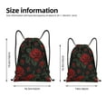 thumbnail image 7 of Horeoi Roses Print Drawstring Bags for Gym Sports Yoga Travel Lightweight Foldable Sackpack for Men Women Teens, 7 of 7